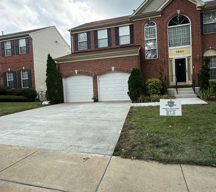 concrete driveway and walkway
